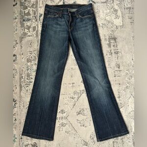 7 for All Mankind Classic Women's Low Rise Dark Blue Bootcut Jeans - size 28